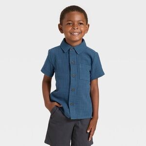 NWOT Toddler Boys' Short Sleeve Woven Shirt - Cat & Jack